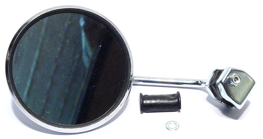Round chrome mirror for legshield