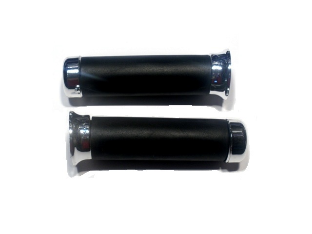 Handle grips black - chromed  for Vespa PX,PE,RALLY,SPRINT,PK,V50