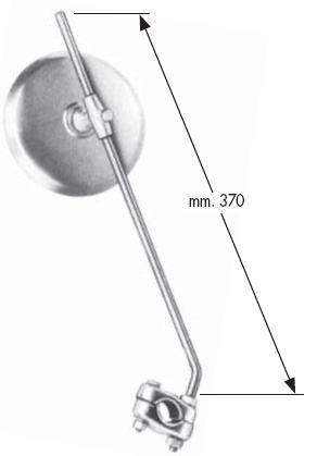 Mirror reversable right-left chromed fitting with clamp (diameter 122mm)