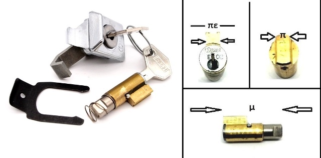 Cylinder locks set for steering and glove box for Vespa Px, Pe, ET3, V50. Further informations in the description. The upper collar must be measured in 6mm.