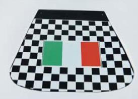 Mud flap chequered with Italy flag logo for Vespa-Lambretta
