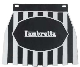 Mud flap with black and white stripes with LAMBRETTA logo