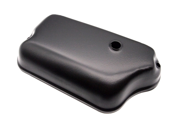 Black carburator cover for Vespa Px-Pe (until 1984), Sprint, Rally, Vbb, Vba, Gt, Ts. For carburators without separate lubrication.