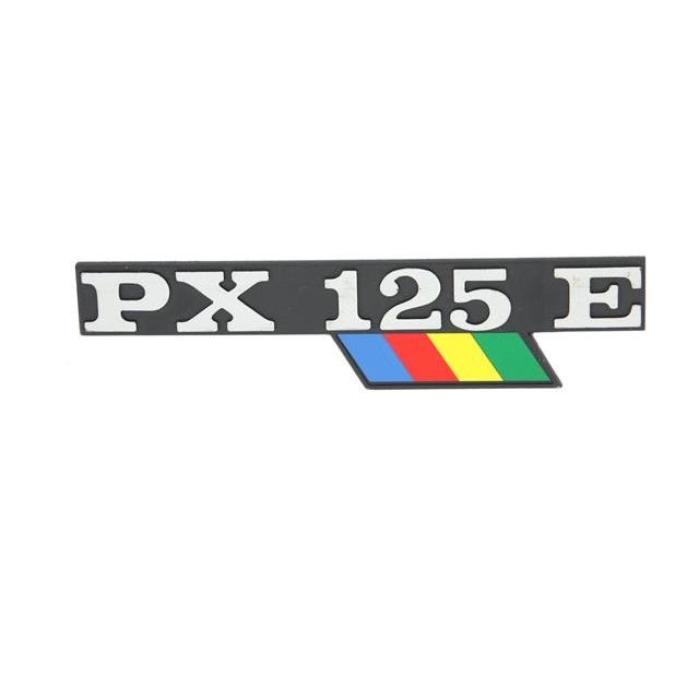 Badge "PX125E" for side panel, for Vespa PX 125 Arcobaleno model 1983 - 1997