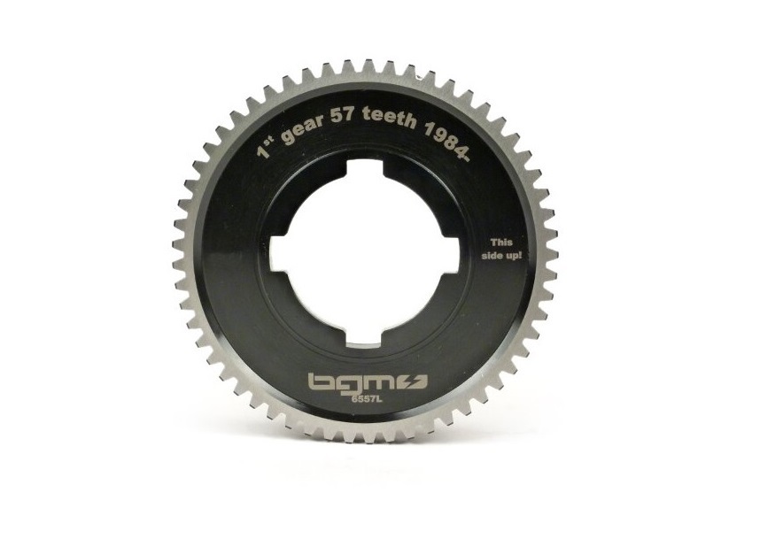 Gear Cog 57 teeth, 1st gear, for Vespa PX150-200 E, `98, MY, `11, Cosa 150-200, d: 117mm, h 11mm.