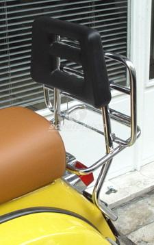 Rear luggage carrier with back rest chrome for Vespa PE-PX
