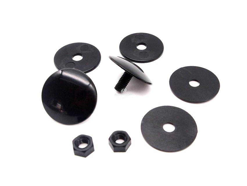 Black cover mirror hole or handle bar end with diameter Ø=30mm and M6.